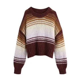OVERSIZED STRIPED KNITTED SWEATER