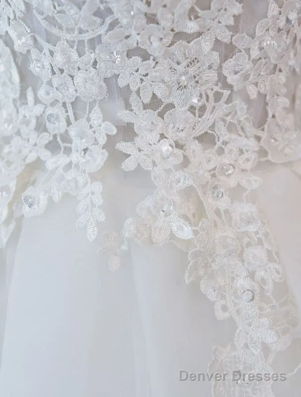 Princess Wedding Dresses Ball Gowns Lace V Neck Sleeveless Floor Length Bridal Gowns