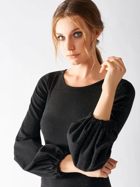 Rinascimento Dress - Low Back In Black Shimmer