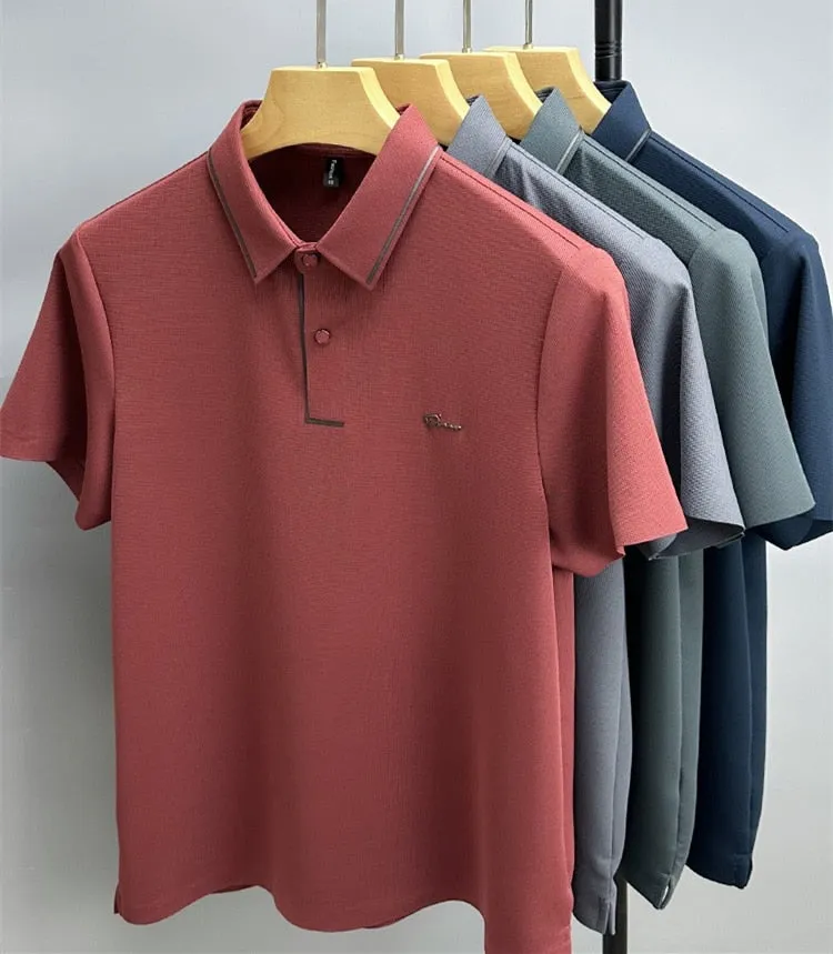 Silk Comfortable and Breathable T-Shirt Mens Polo Shirt