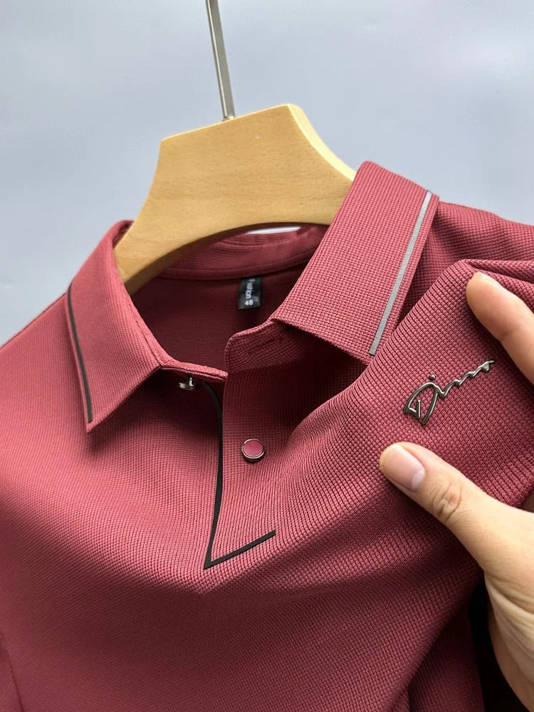 Silk Comfortable and Breathable T-Shirt Mens Polo Shirt
