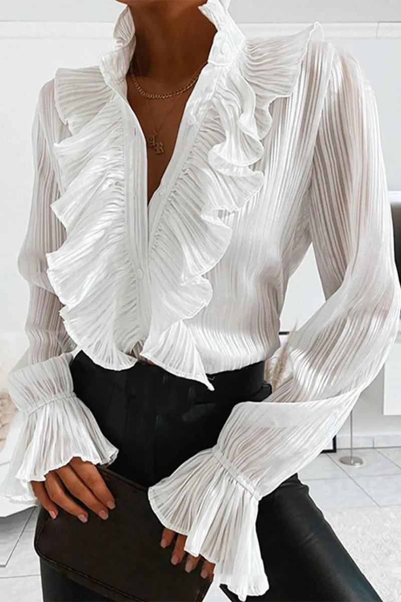 Sweet & Stylish Elegant & Stylish Classic Solid Patchwork Mandarin Collar Blouses