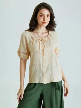 Women Renaissance Cotton Tops Straight Tops