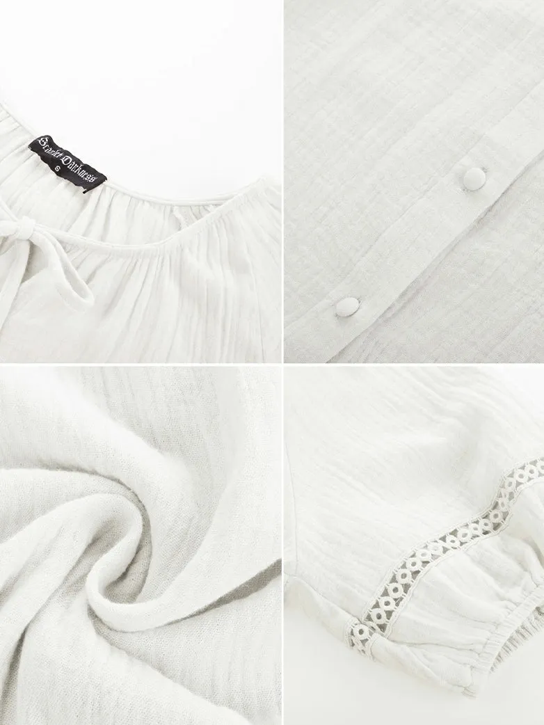 Women Renaissance Cotton Tops Straight Tops